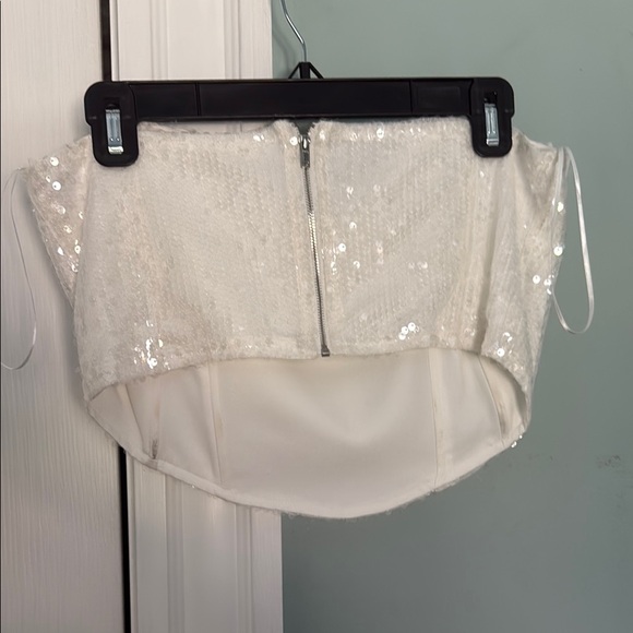 White Sequin Strapless Top - Picture 2 of 2